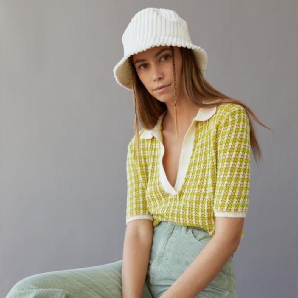 Urban Outfitters Knit Crochet Polo Shirt